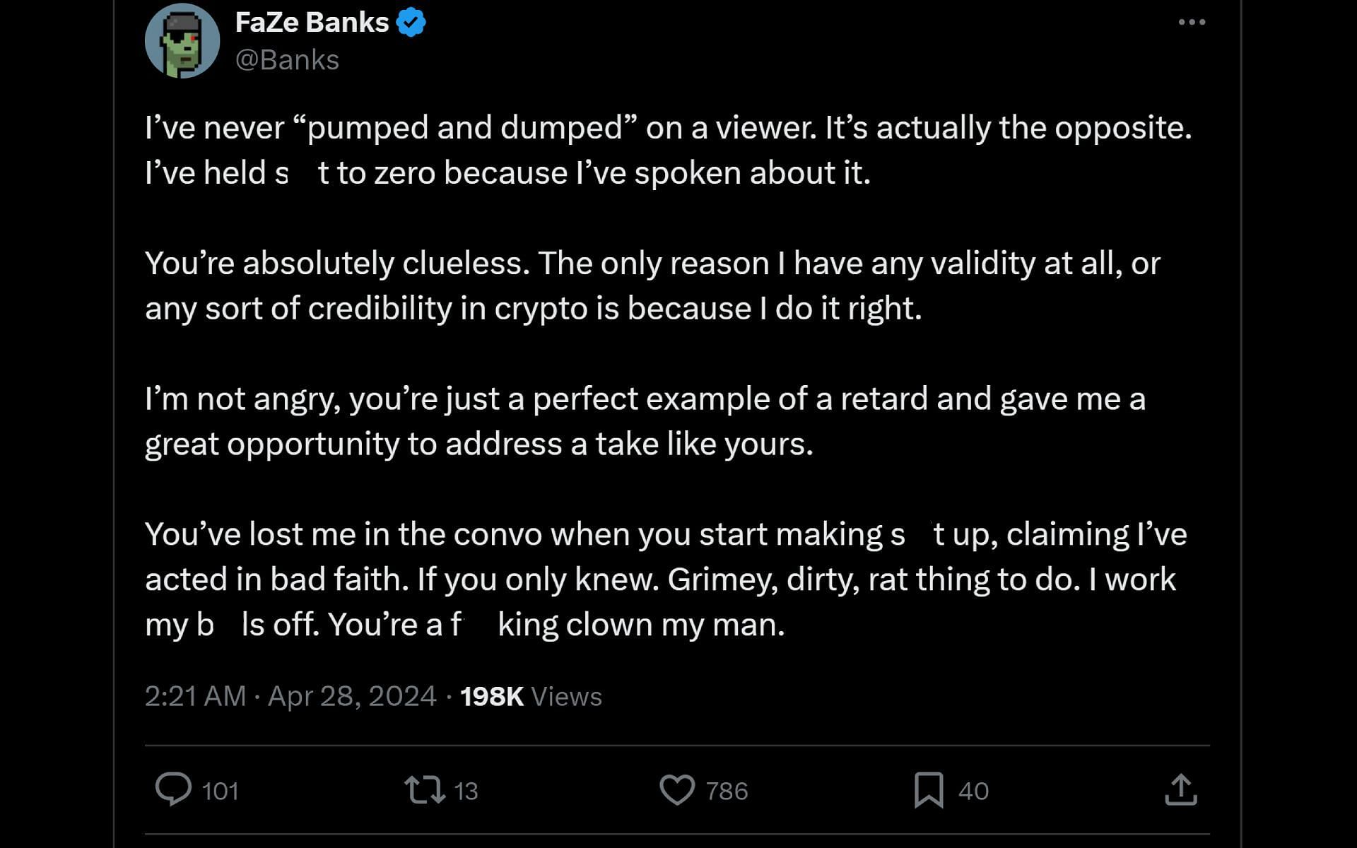 FaZe Banks responds to allegations (Image via X)