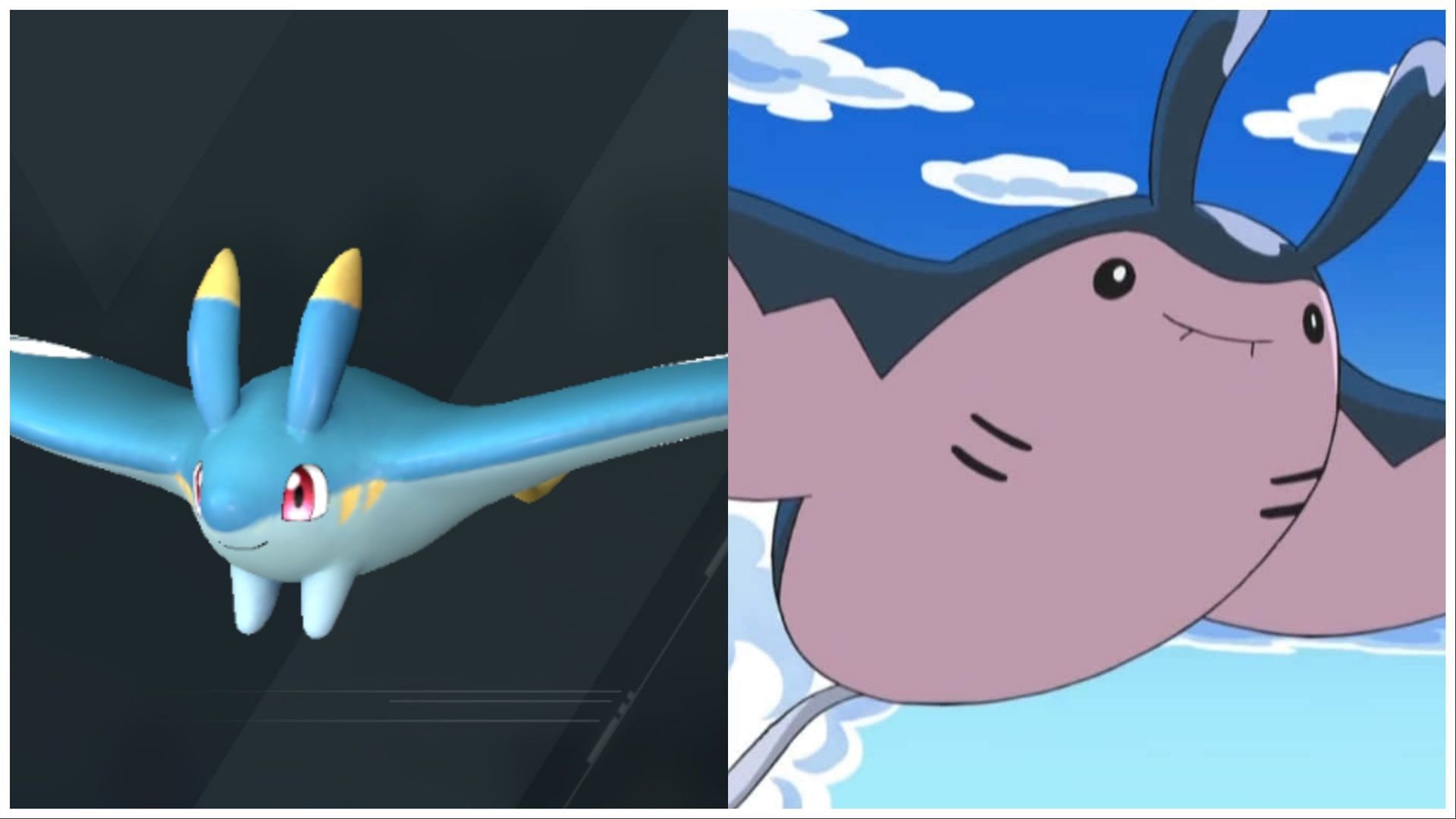 Celeray and Mantine share veru similar features in Palworld and Pokemon (Image via Pocketpair/ The Pokemon Company)