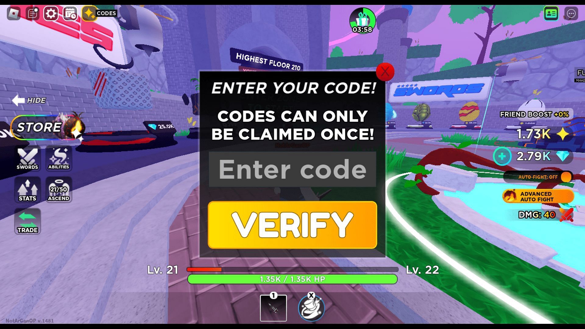 Redeem codes in Anime Battlegrounds Y with ease (Image via Roblox)