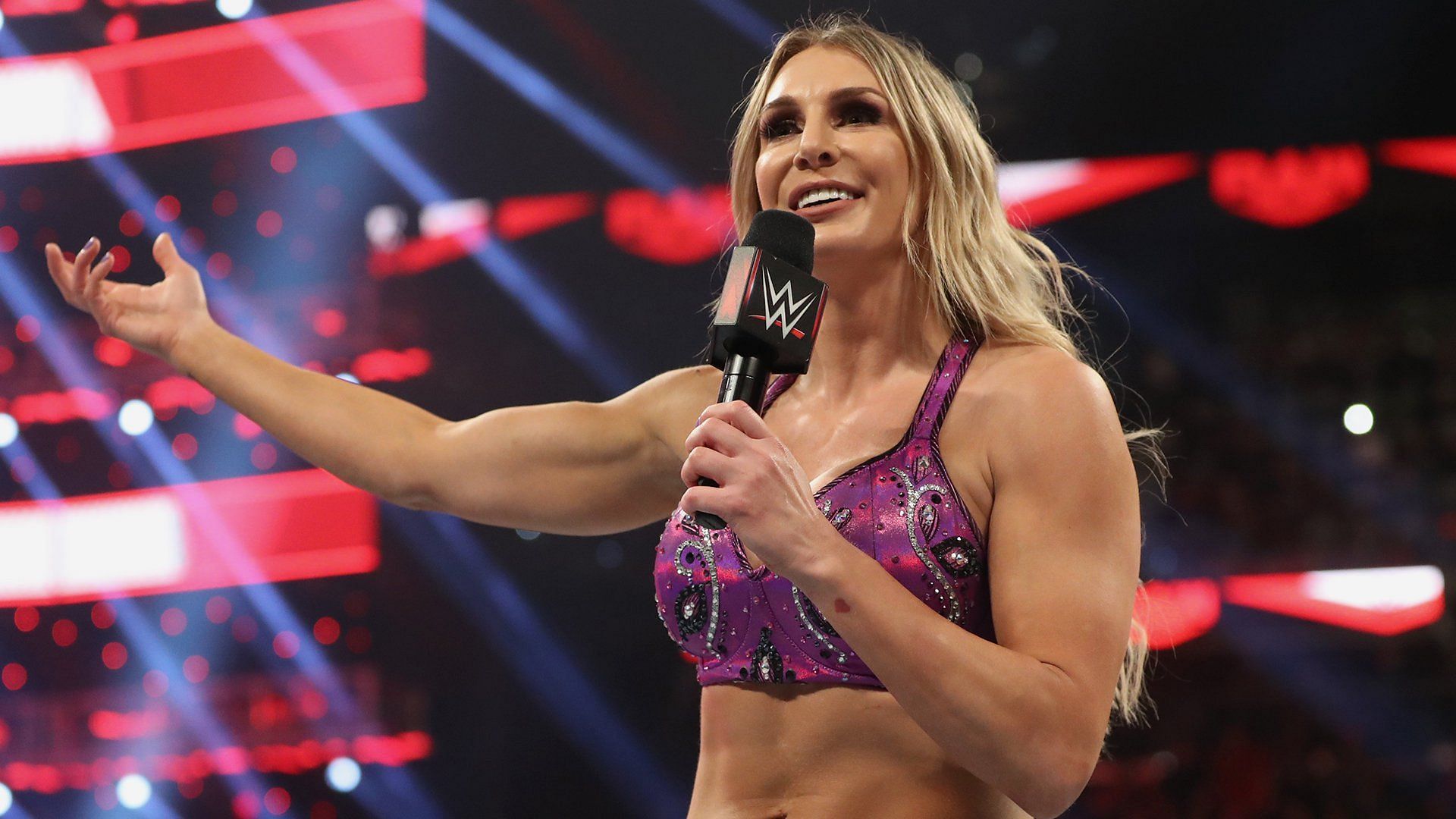 Charlotte Flair speaks to the WWE Universe on RAW