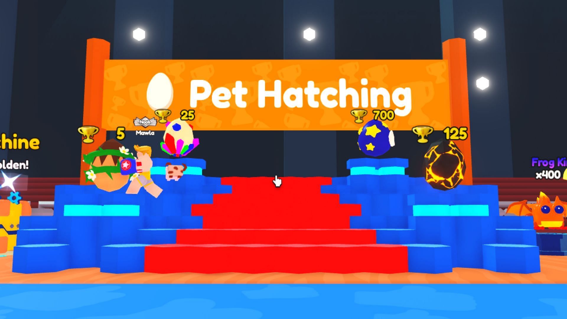 Pet Hatching in Boxing Clicker Simulator (Image via Roblox)