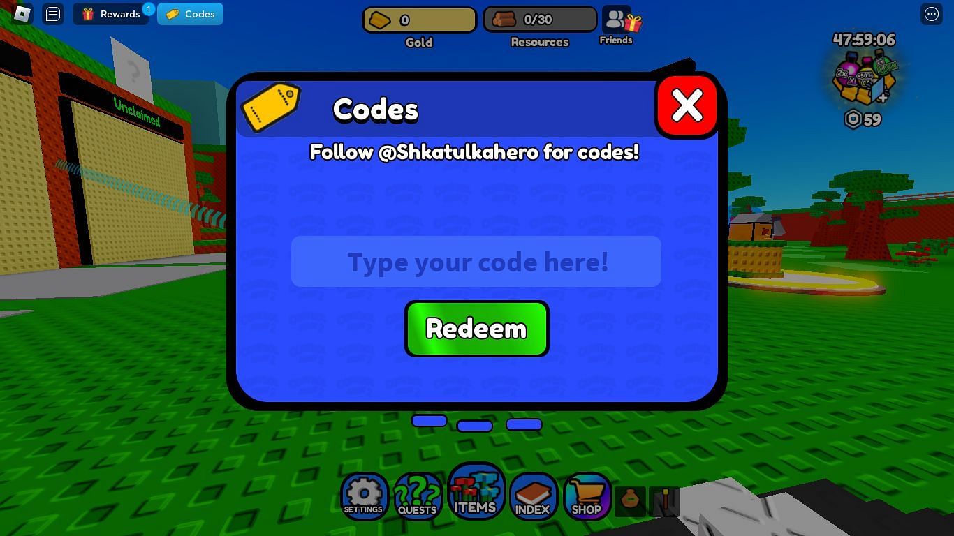 Redeem codes in Control Army 2 with ease (Image via Roblox)