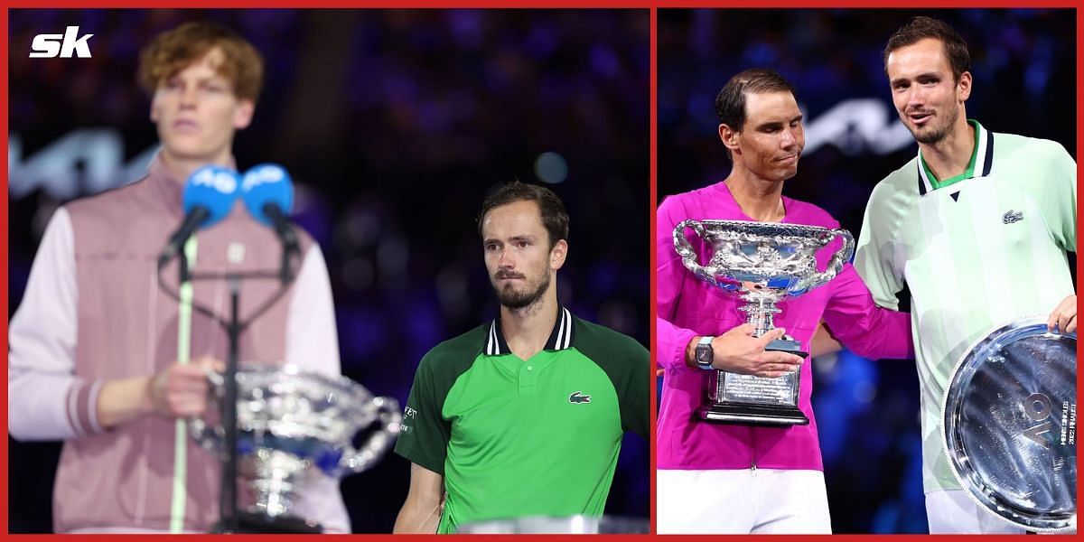 Daniil Medvedev lost to the 2024 and 2022 Australian Open finals to Jannik Sinner and Rafael Nadal.