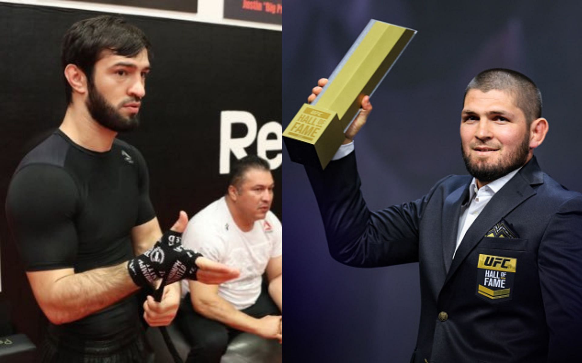 Zubaira Tukhugov reveals how Khabib Nurmagomedov got him on UFC 242 [Image credits: @ZubairaTukhugov/Twitter, Getty Images]
