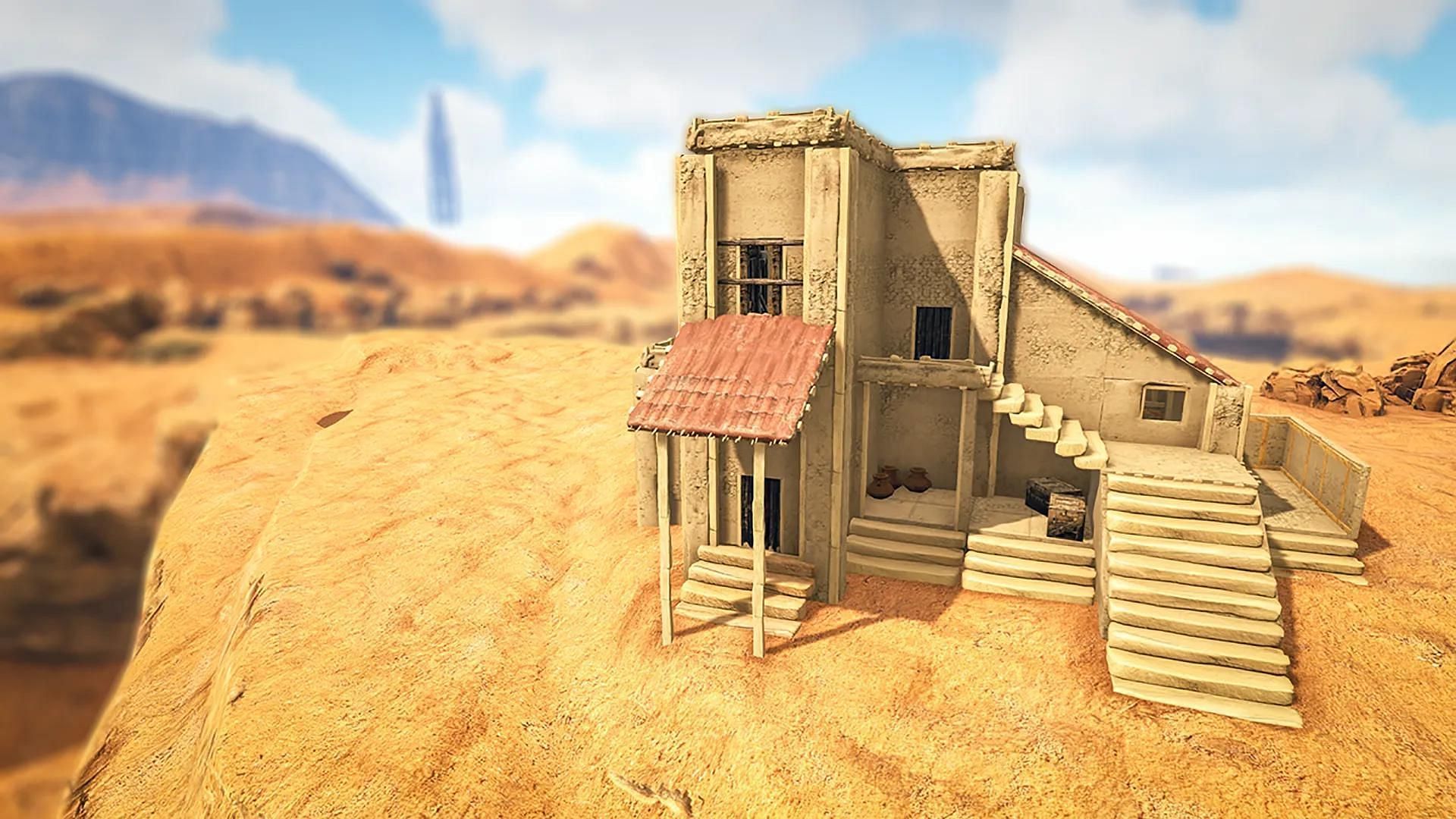 Players must build their house using adobe and fat structures (Image via Studio Wildcard)