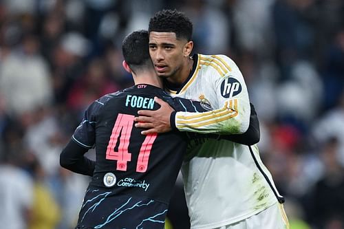 Manchester City's Phil Foden and Real Madrid's Jude Bellingham.