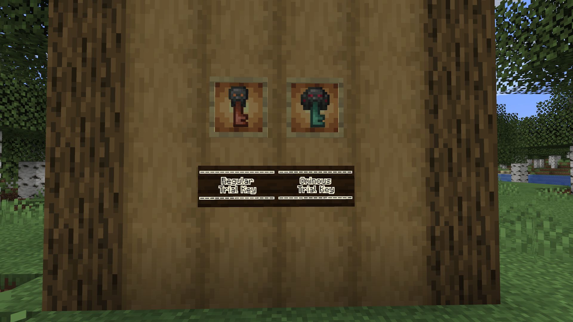 Ominous keys seem oxidized when compared to regular keys (Image via Mojang)