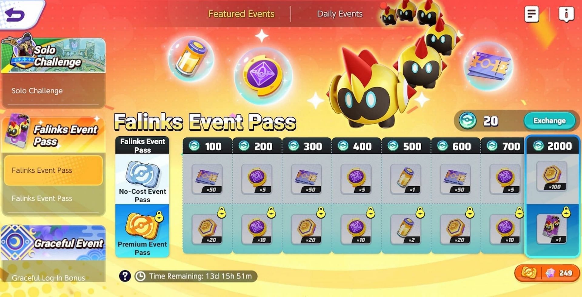 Falinks Event Pass in the game (Image via The Pokemon Company)