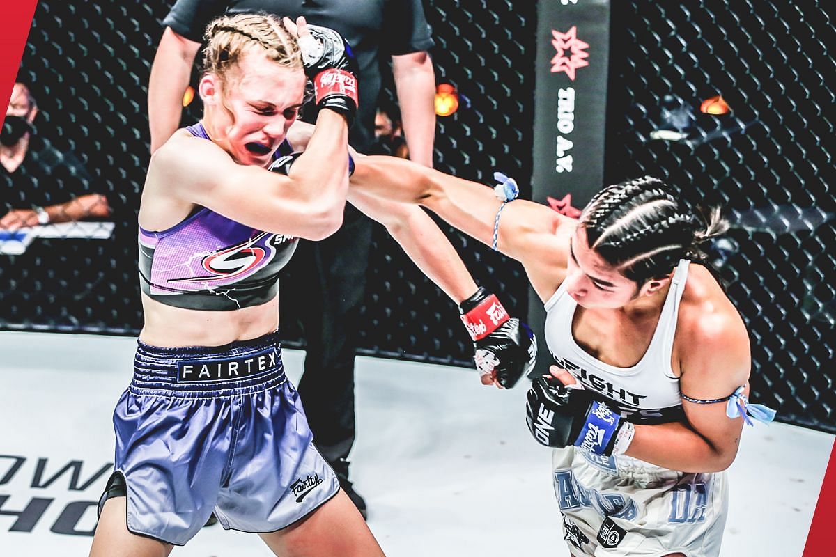 Smilla Sundell fighting Jackie Buntan [Photo via: ONE Championship]