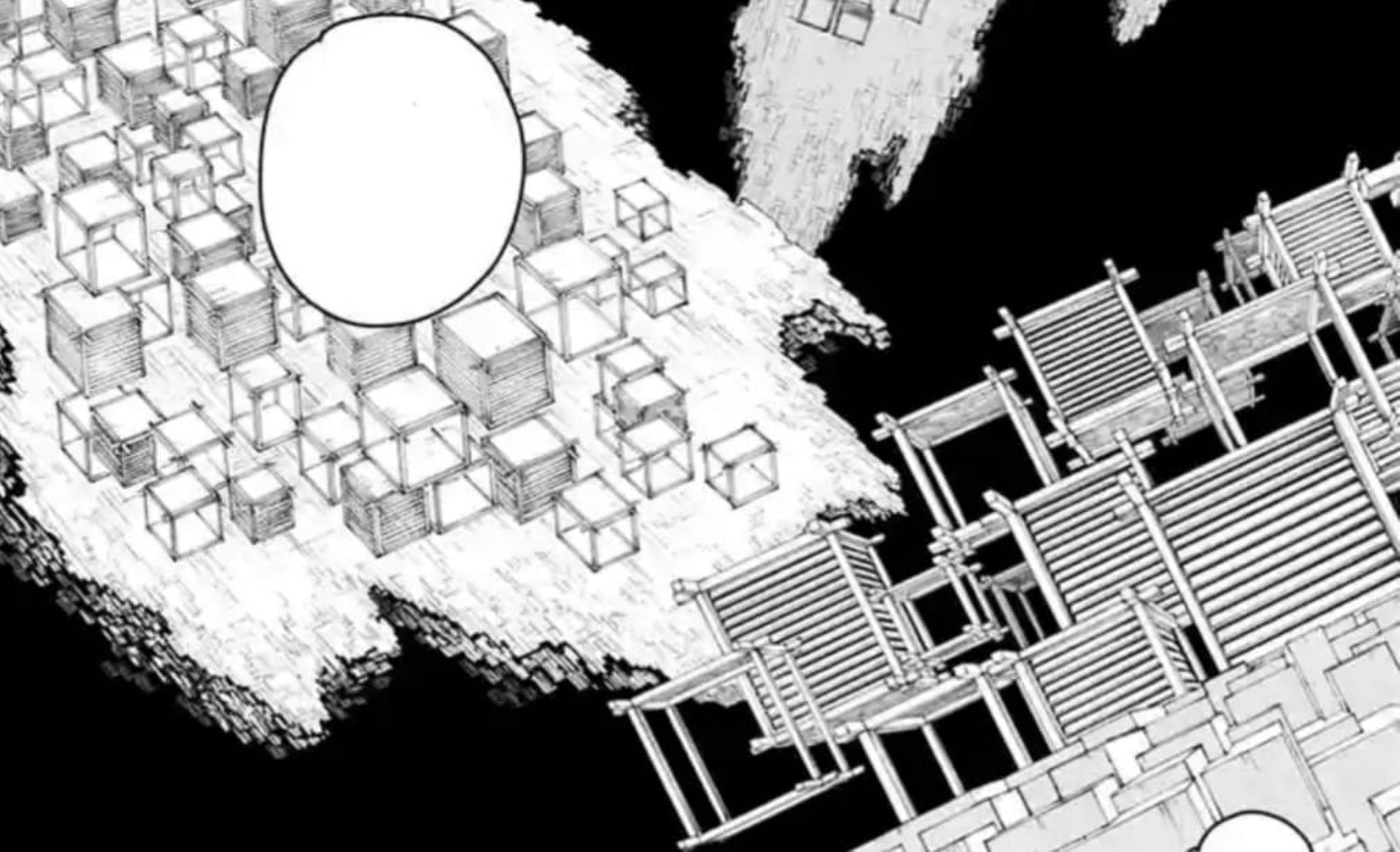 Storehouse&#039;s construction, as seen in the chapter (Image via Takeru Hokazono/Shueisha)