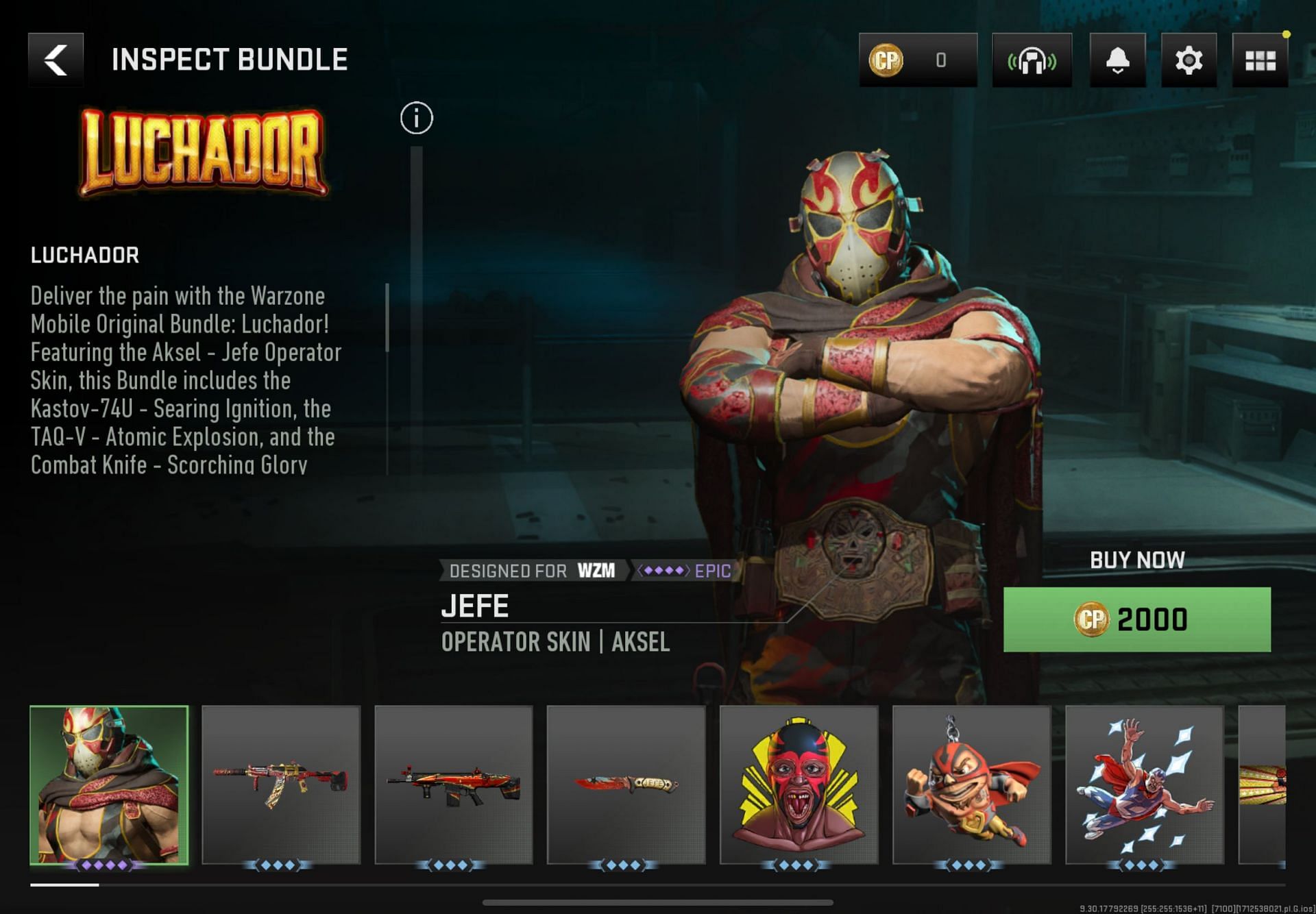 Price of the Luchador Operator bundle in Warzone Mobile explored (Image via Activision)