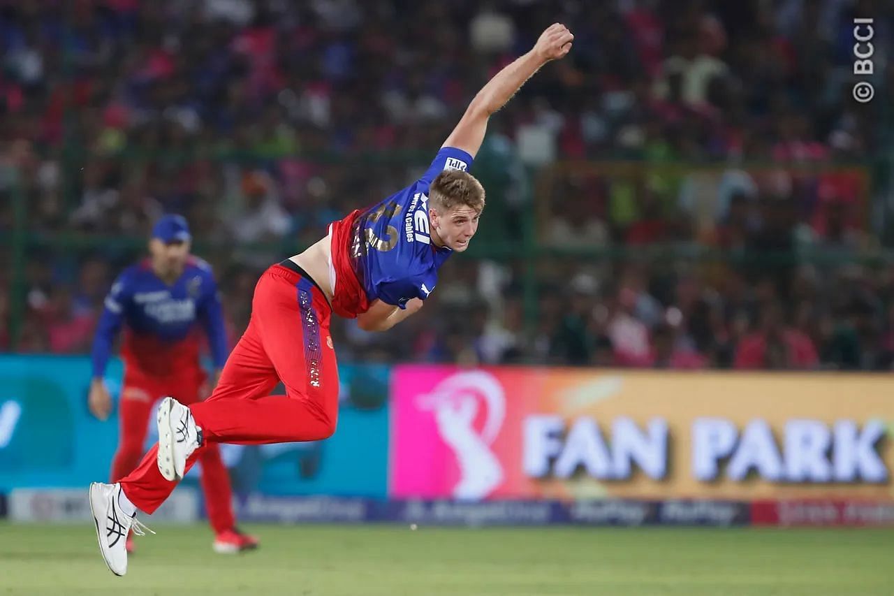 Cameron Green in action for RCB this season. [IPL]