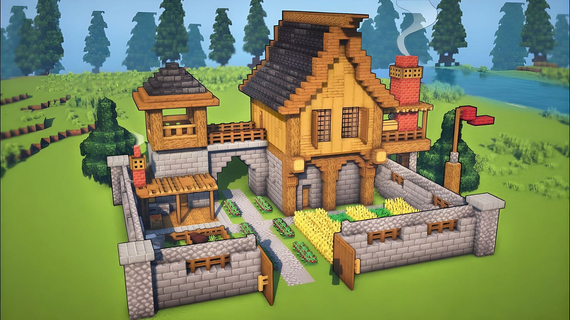 The Medieval Survival Base (Image via Youtube/Capy Builds)