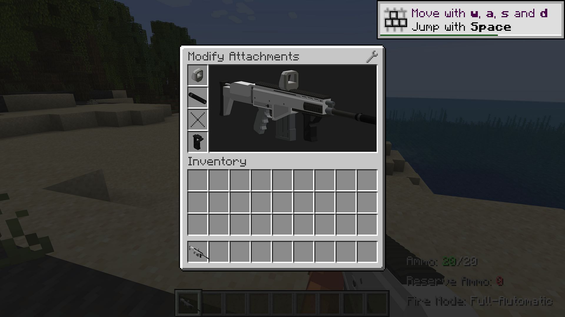 Project Arsenal weapons can use MrCrayFish&#039;s attachments since its a required mod (Image via Mojang)