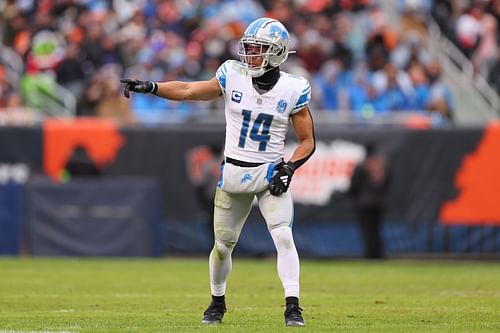 Amon-Ra St. Brown during Detroit Lions v Chicago Bears