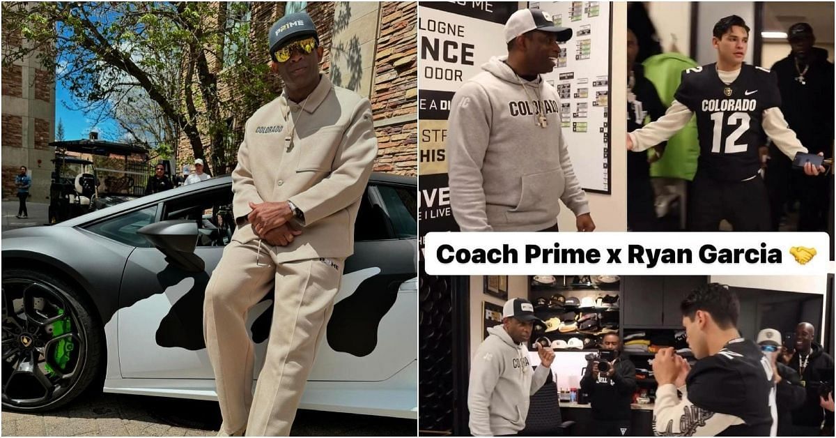 Deion Sanders and Ryan Garcia at 2024 Colorado Spring football game 