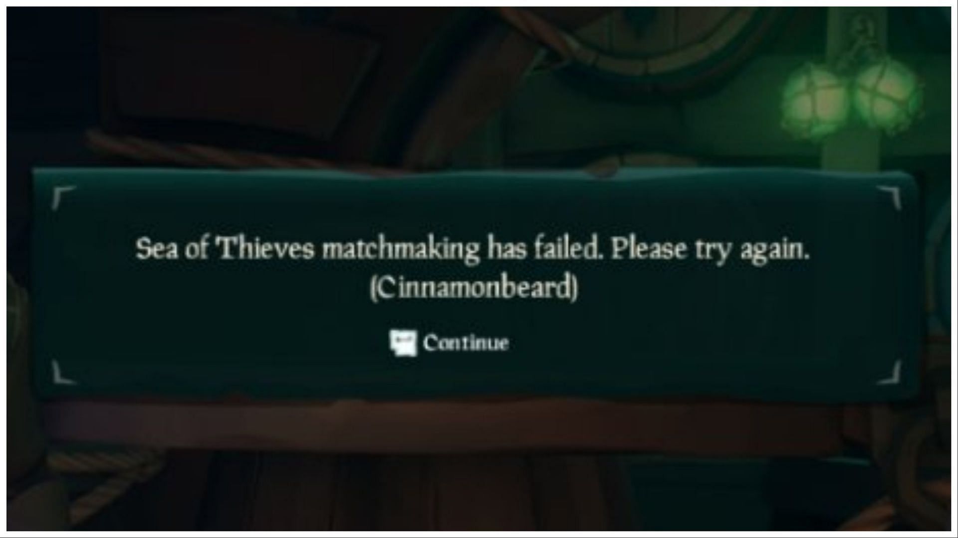 The error in Sea of Thieves (Image via Xbox Game Studios)