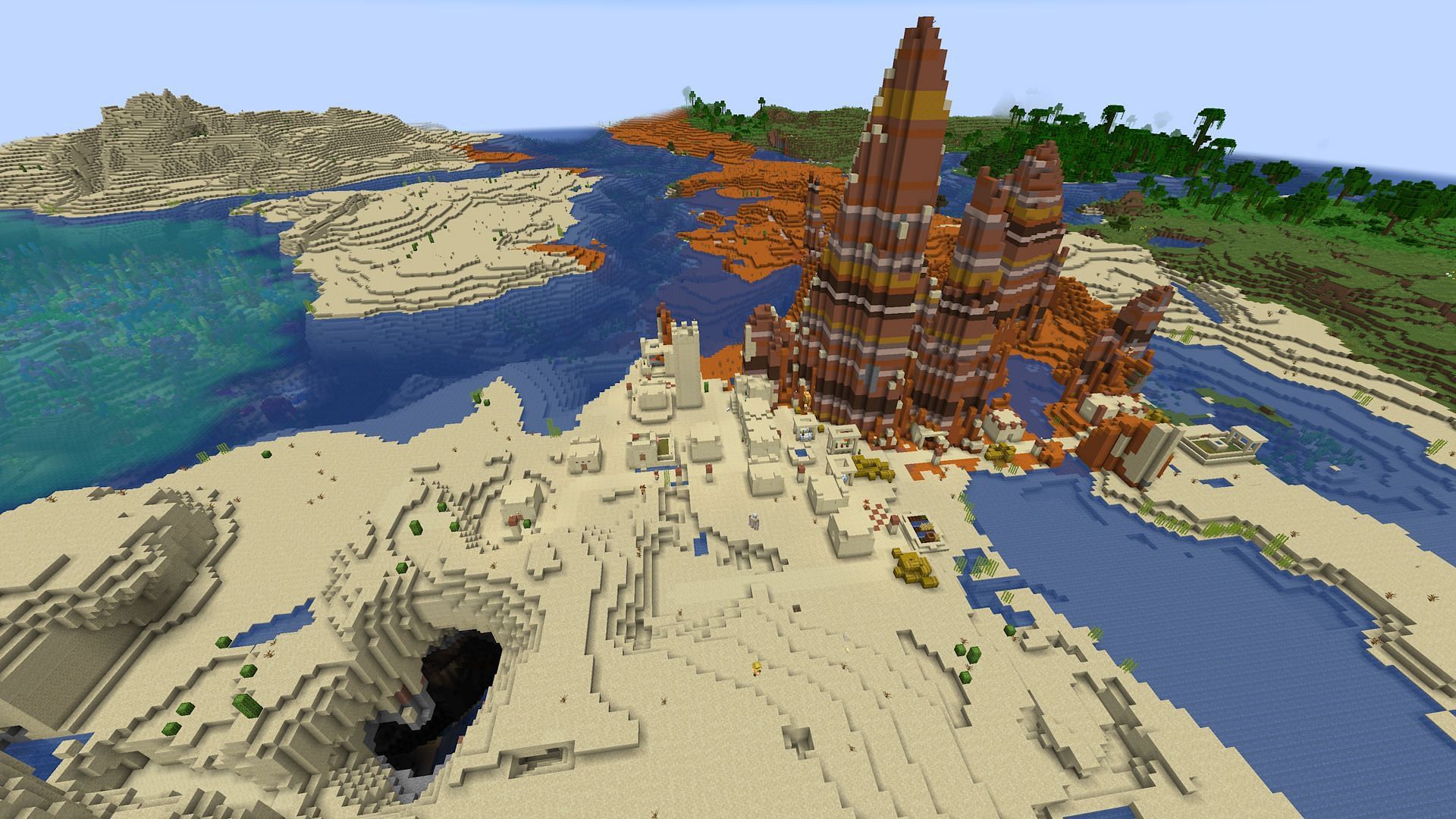 This spawn village is one of many on this amazing seed (Image via Mojang)