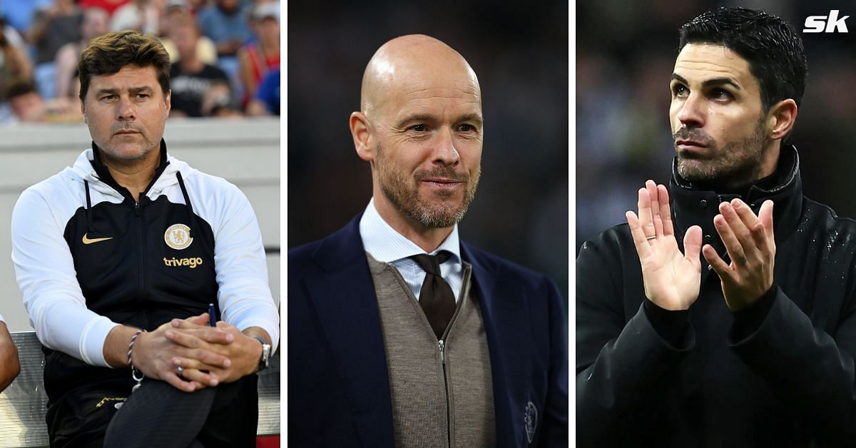 Chelsea boss Mauricio Pochettino, Manchester United manager Erik ten Hag and Arsenal tactician Mikel Arteta (from left to right)