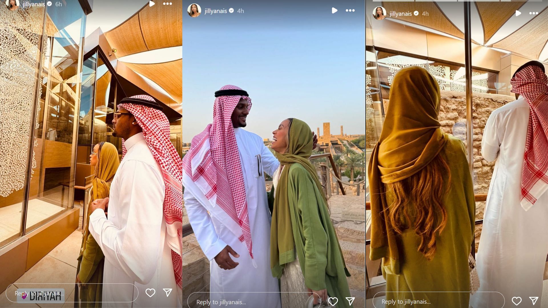 Jilly Anais and Deshaun Watson travel to Saudi Arabia (Image credit: @jillyanais IG account)