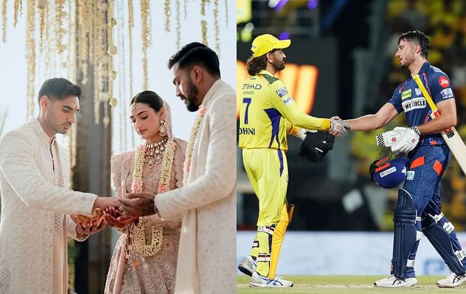 Athiya and Ahan Shetty react after LSG's win against CSK at the Chepauk in IPL 2024