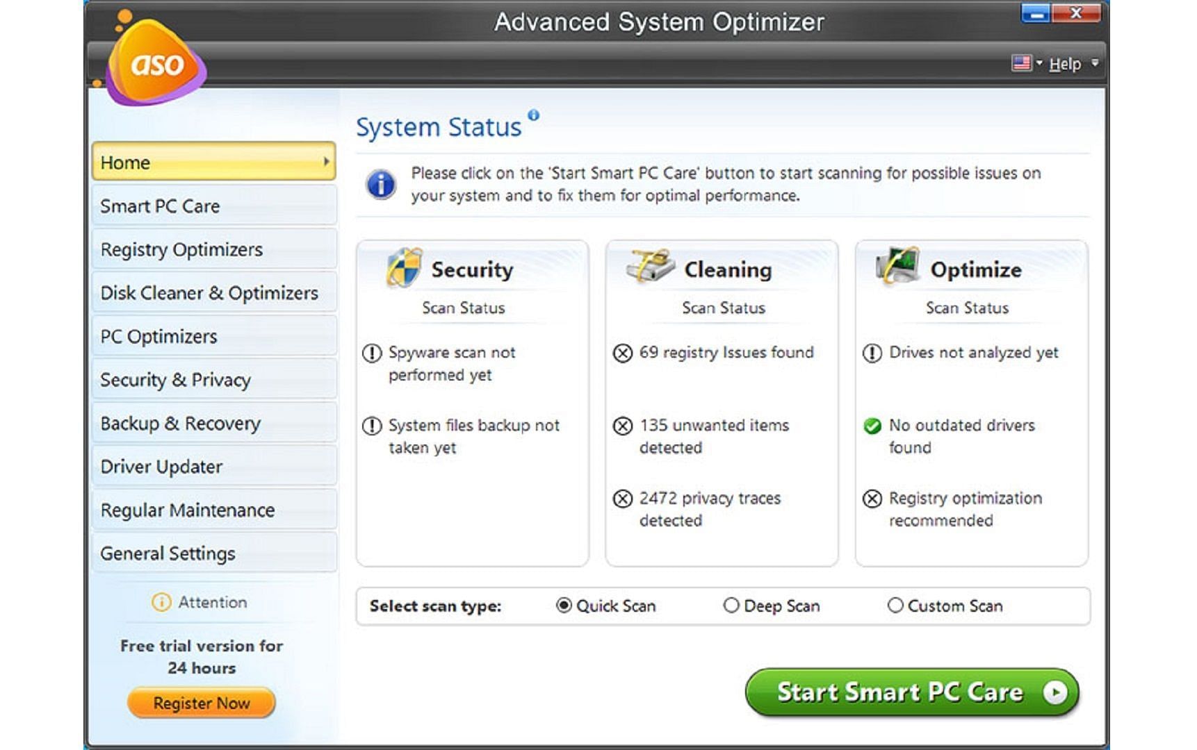 Advanced System Optimizer can boost PC gaming performance (Image via Systweaks)