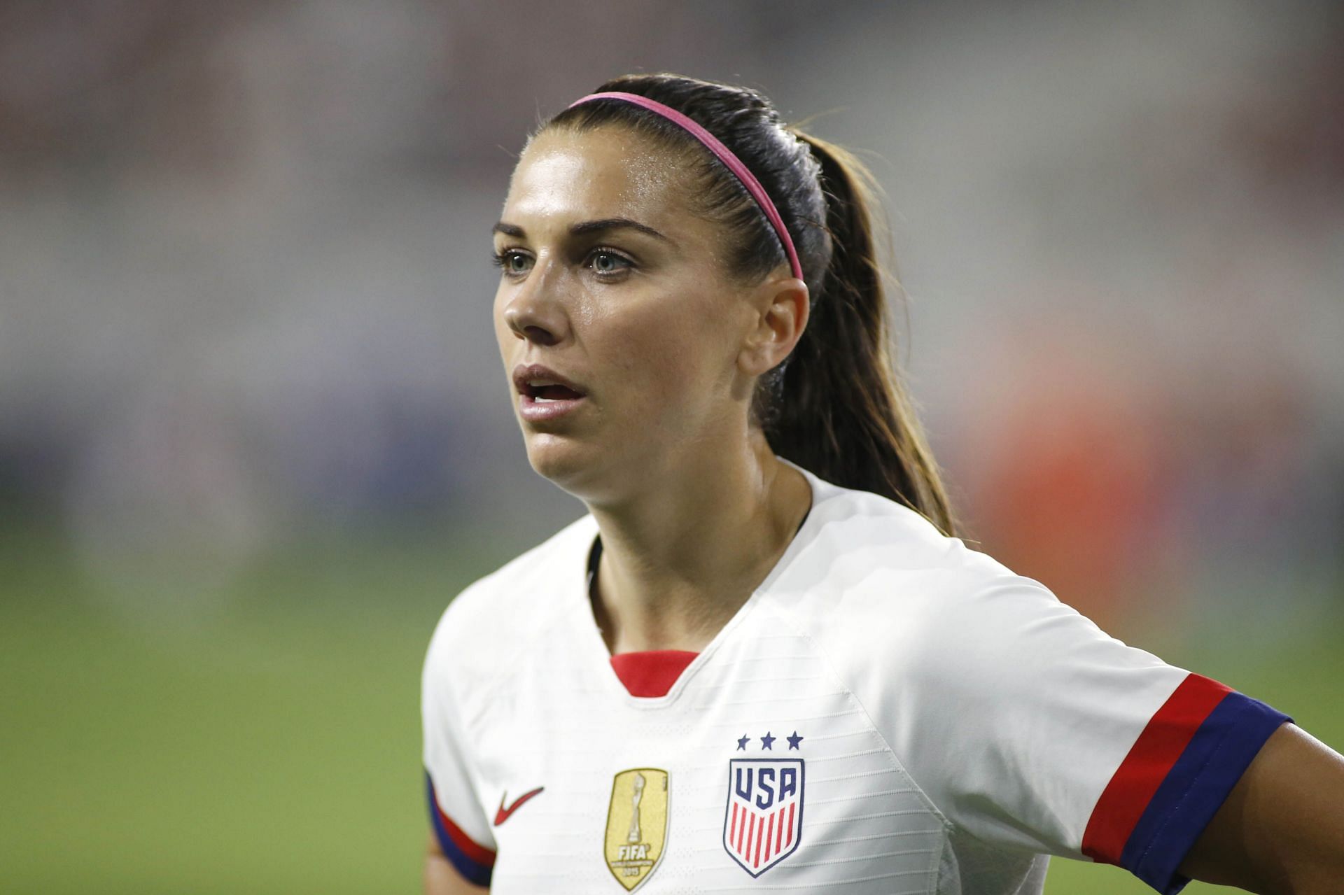 Alex Morgan during Belgium v United States match in 2019