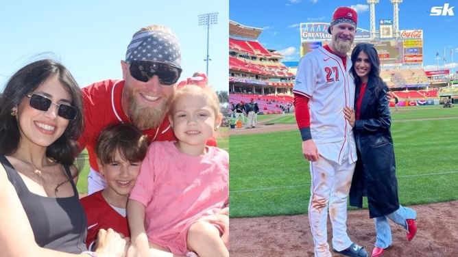 "Someone's ready to start his season too" - Jake Fraley's wife Angelica captures son Jayce displaying impressive batting skills