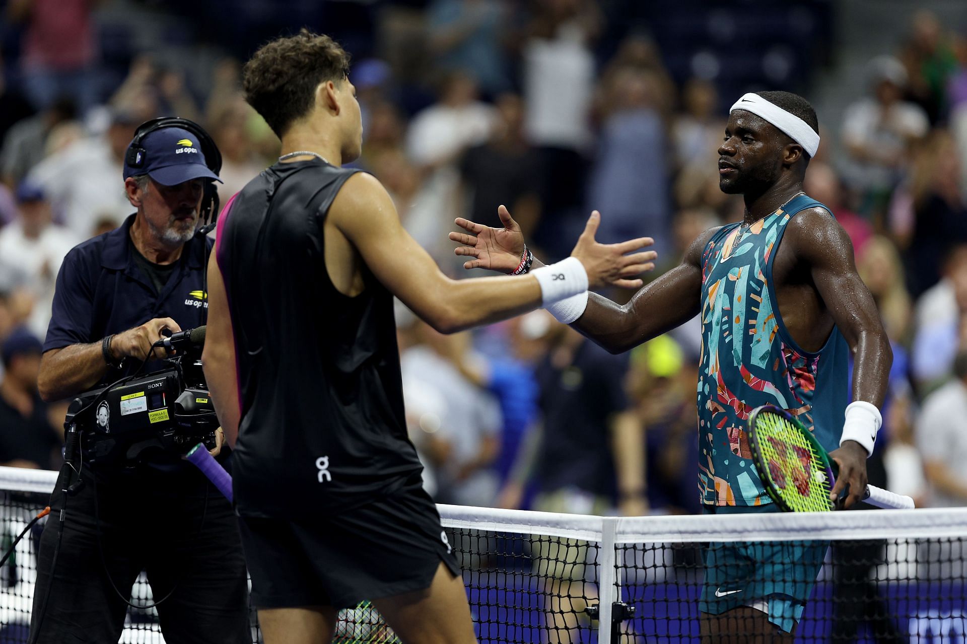 Ben Shelton (L) and Frances Tiafoe (R) at the 2023 US Open
