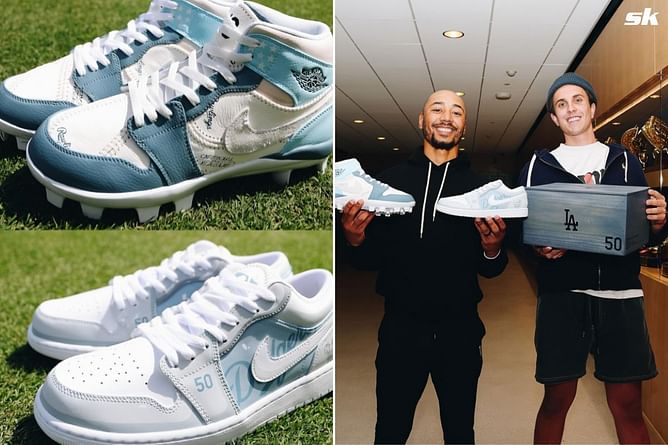 "Bro has no style! Tatis takes the crown" Fans react as Mookie Betts unveils Dodgers-themed custom Jordan sneakers