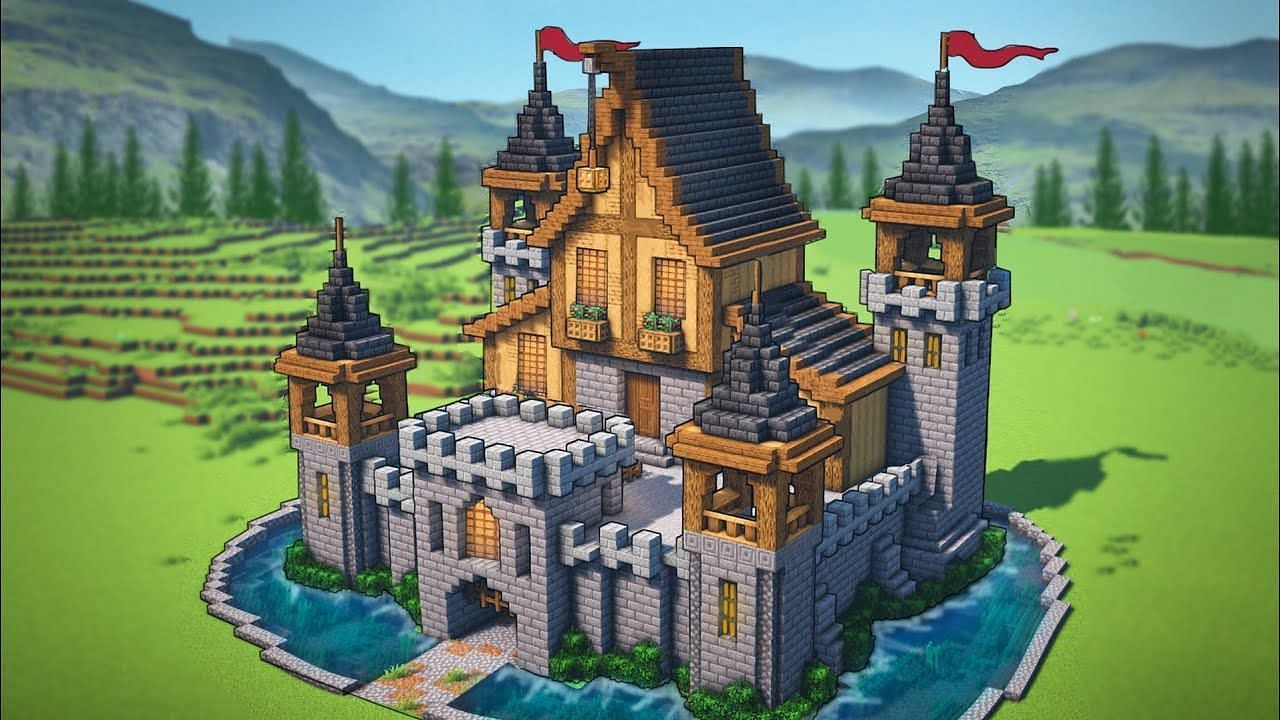 Castle with a Moat (Image via Youtube/Lex The Builder)