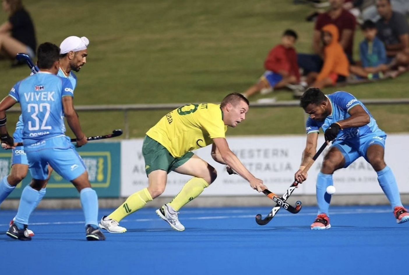 Team India taking on Australia. (Credit: Hockey India/X)