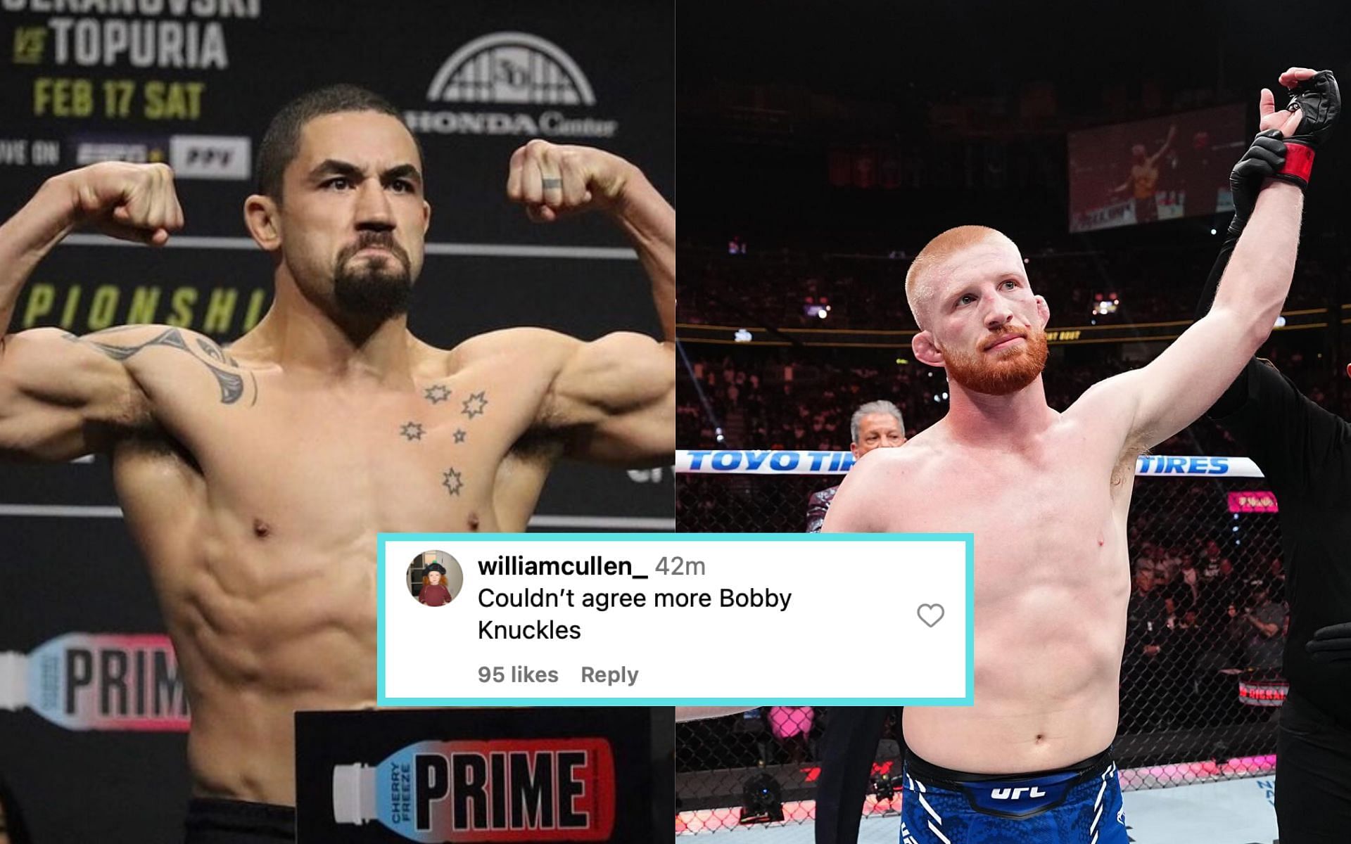 Robert Whittaker (left) gives his thoughts on Bo Nickal