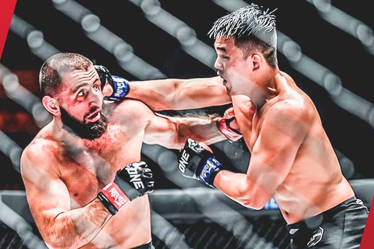 WATCH: Christian Lee (L) turns the tide and blazes Kiamrian Abbasov (R) in round four to become a two-division ONE world champion. -- Photo by ONE Championship