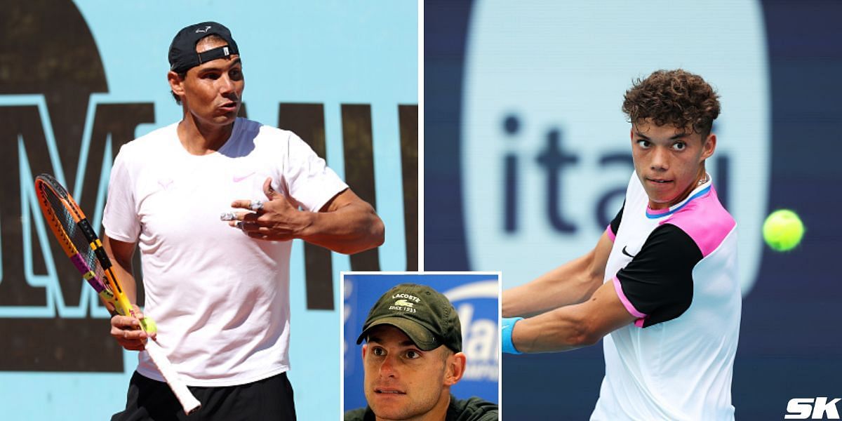 Rafael Nadal (L), Darwin Blanch (R) and Andy Roddick (inset)