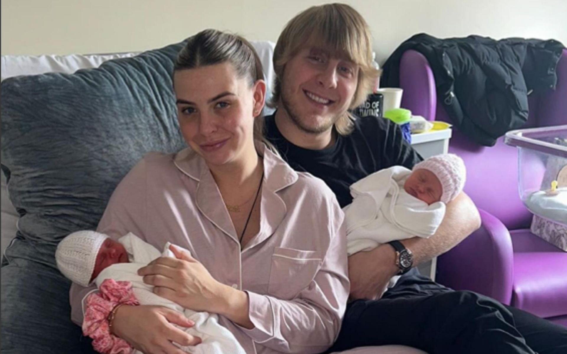 Paddy Pimblett and his wife announce birth of twin baby girls [Image via: @theufcbaddy on Instagram] 