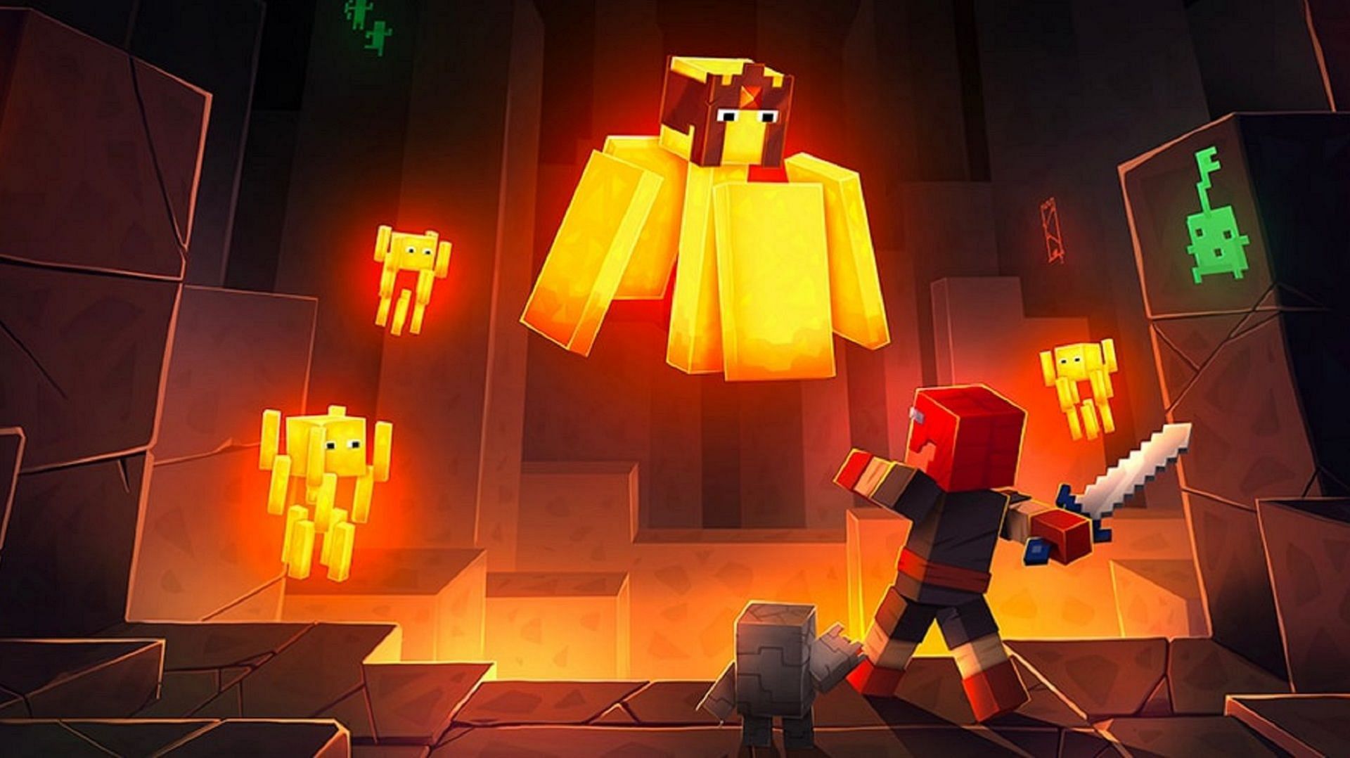 Wildfires were once considered for Minecraft but eventually arrived in the Dungeons spin-off (Image via Mojang)