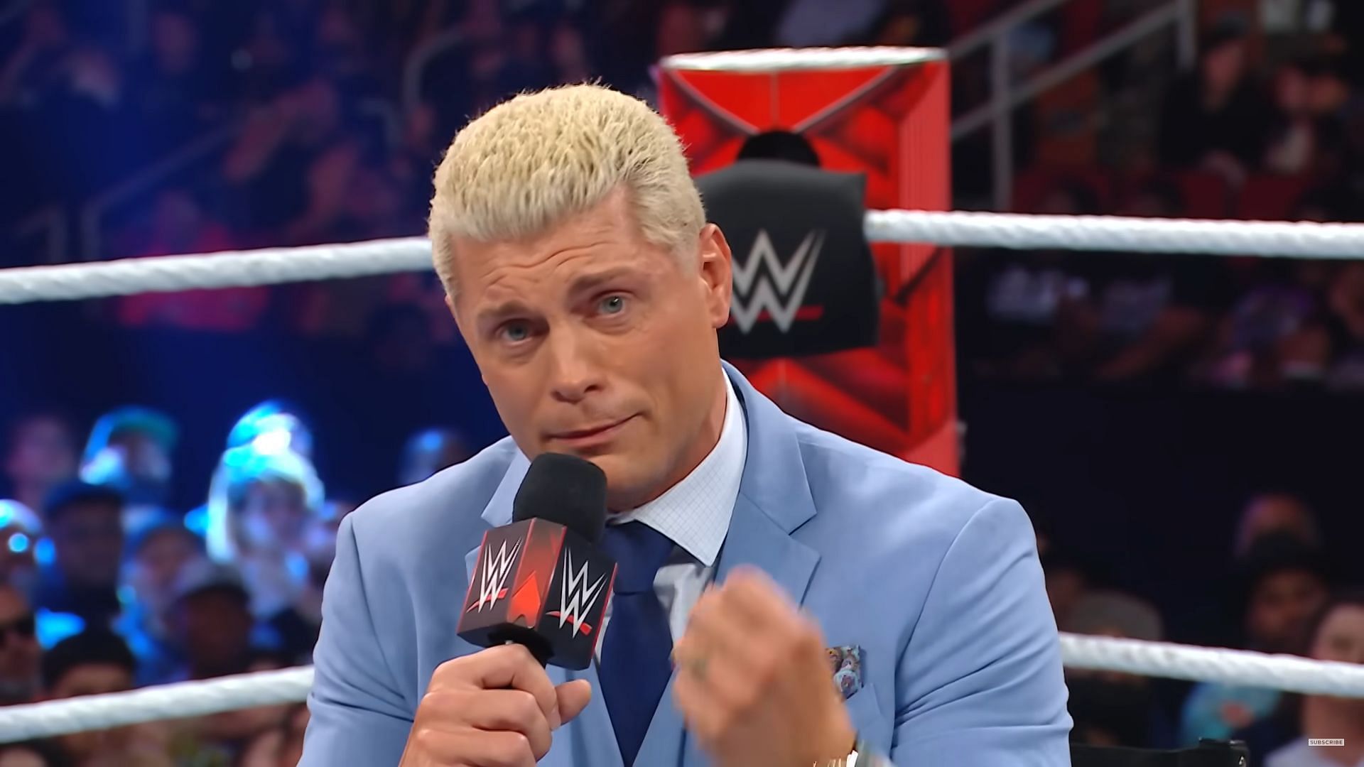 Cody Rhodes cutting a promo (via WWE