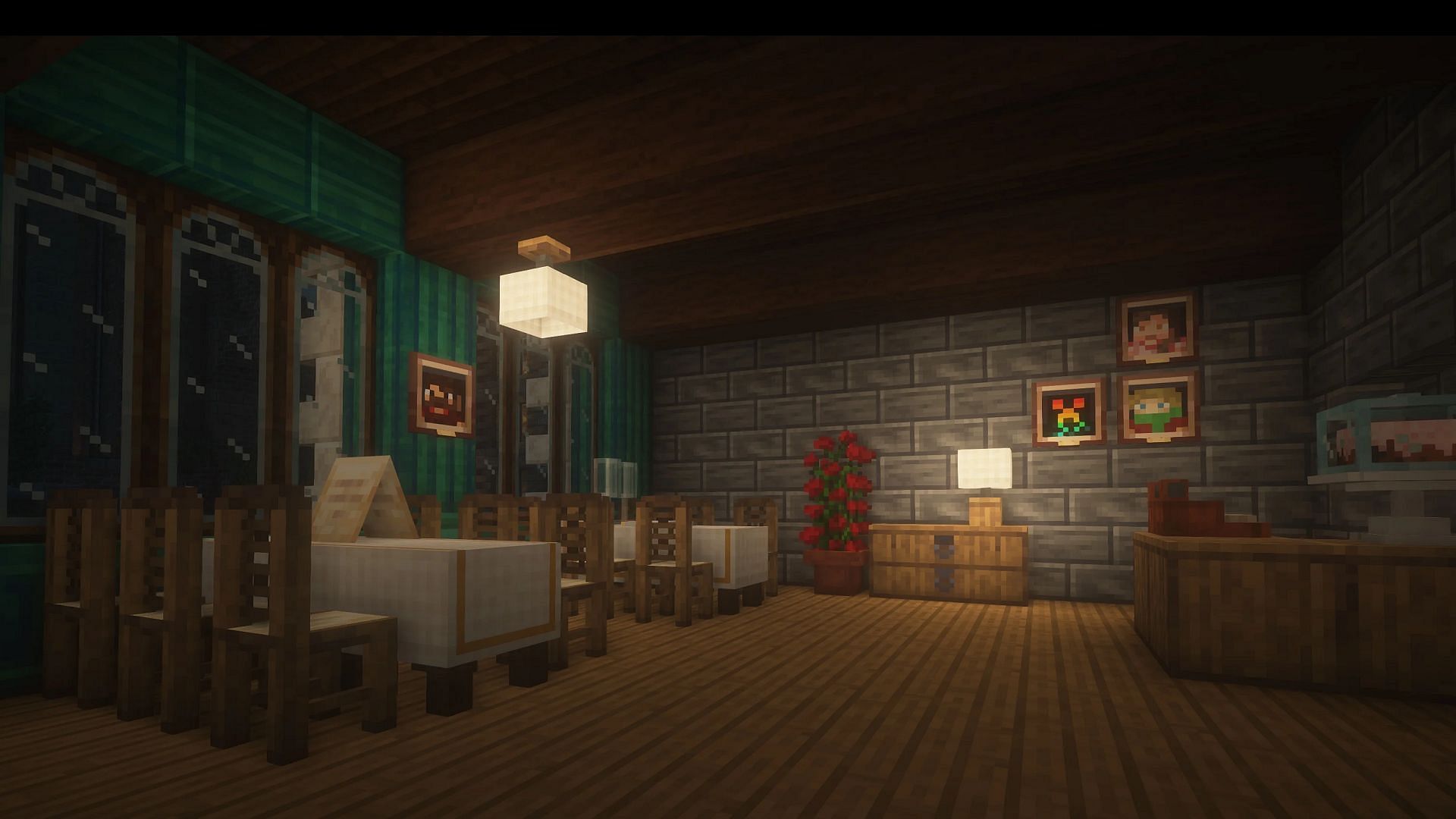 This Minecraft kitchen mod is perfect for more relaxed and personal dining. (Image via Satisfyu/Modrinth)
