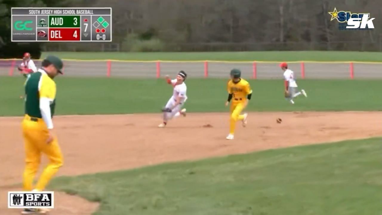 WATCH: Perfectly executed hidden ball trick shockingly ends high school baseball game 