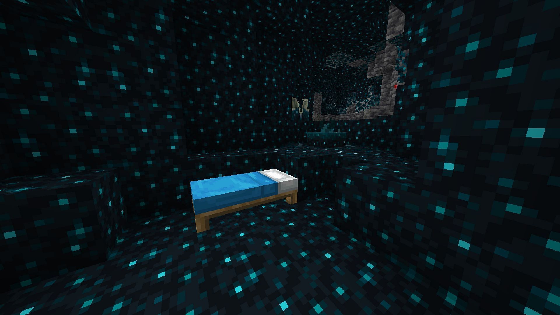 Sleeping in the deep dark in Minecraft is an invitation to attract the Warden. (Image via Mojang)