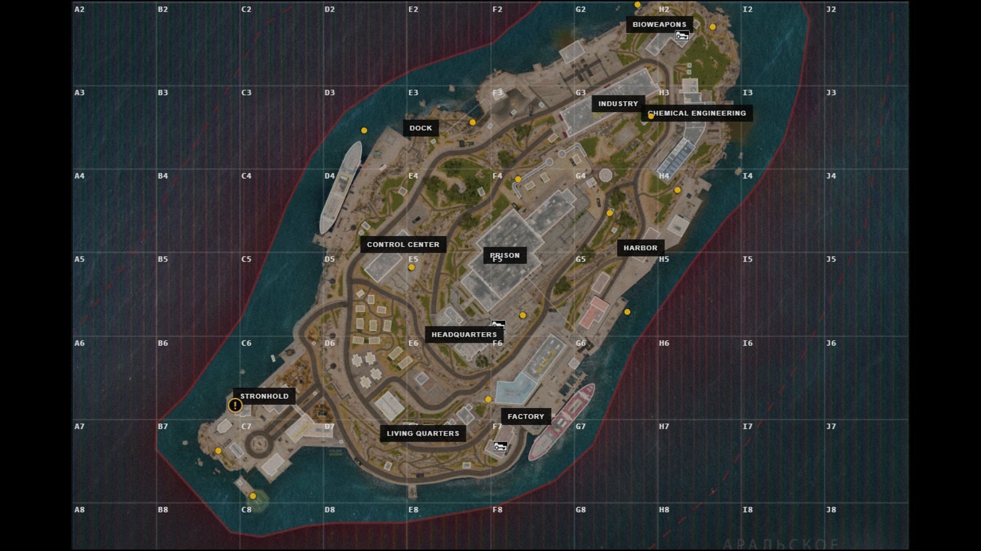 Location of Stronghold Keycards in Warzone Rebirth Island (Image via Activision