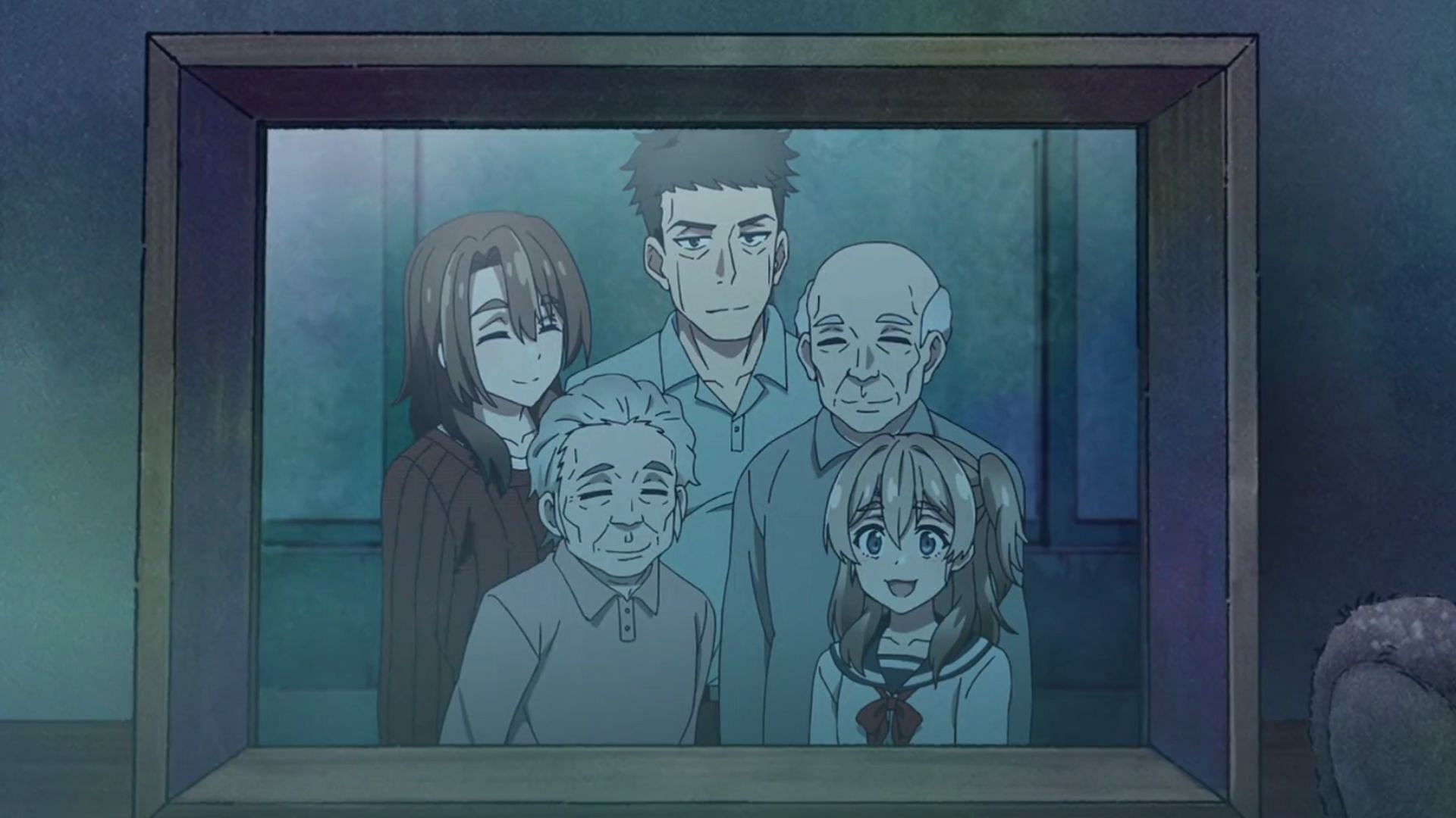 The Saitou family portrait as seen in Grandpa and Grandma Turn Young Again (Image via Gekko)