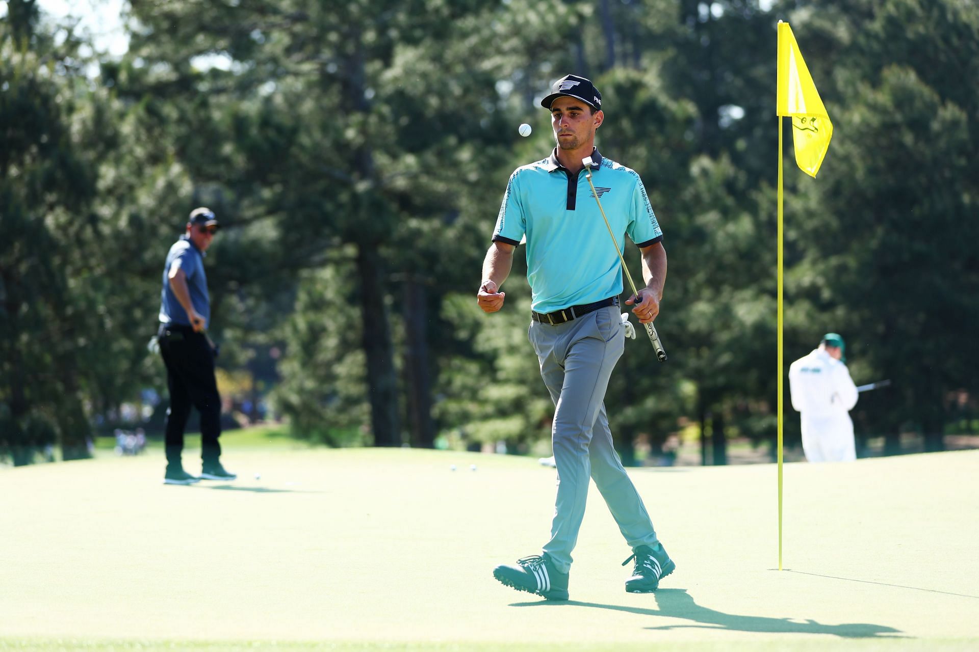 Joaquin Niemann during the practice round ahead of the Masters 2024