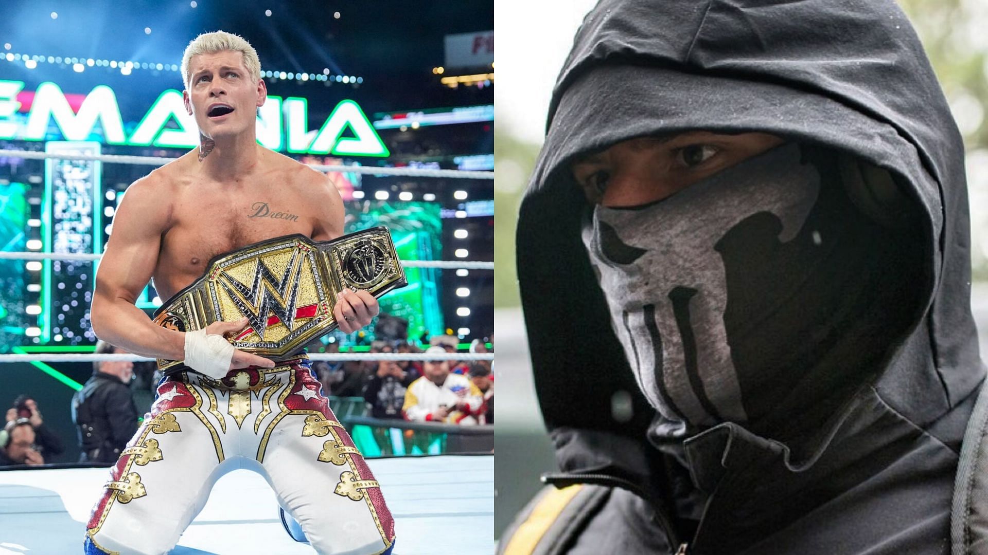 Undisputed WWE Universal Champion Cody Rhodes (left) and Bron Breakker (right)