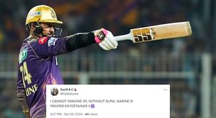 "PROPER ENTERTAINER" - Fans react to Sunil Narine's 71 off 32 balls in KKR vs PBKS IPL 2024 clash
