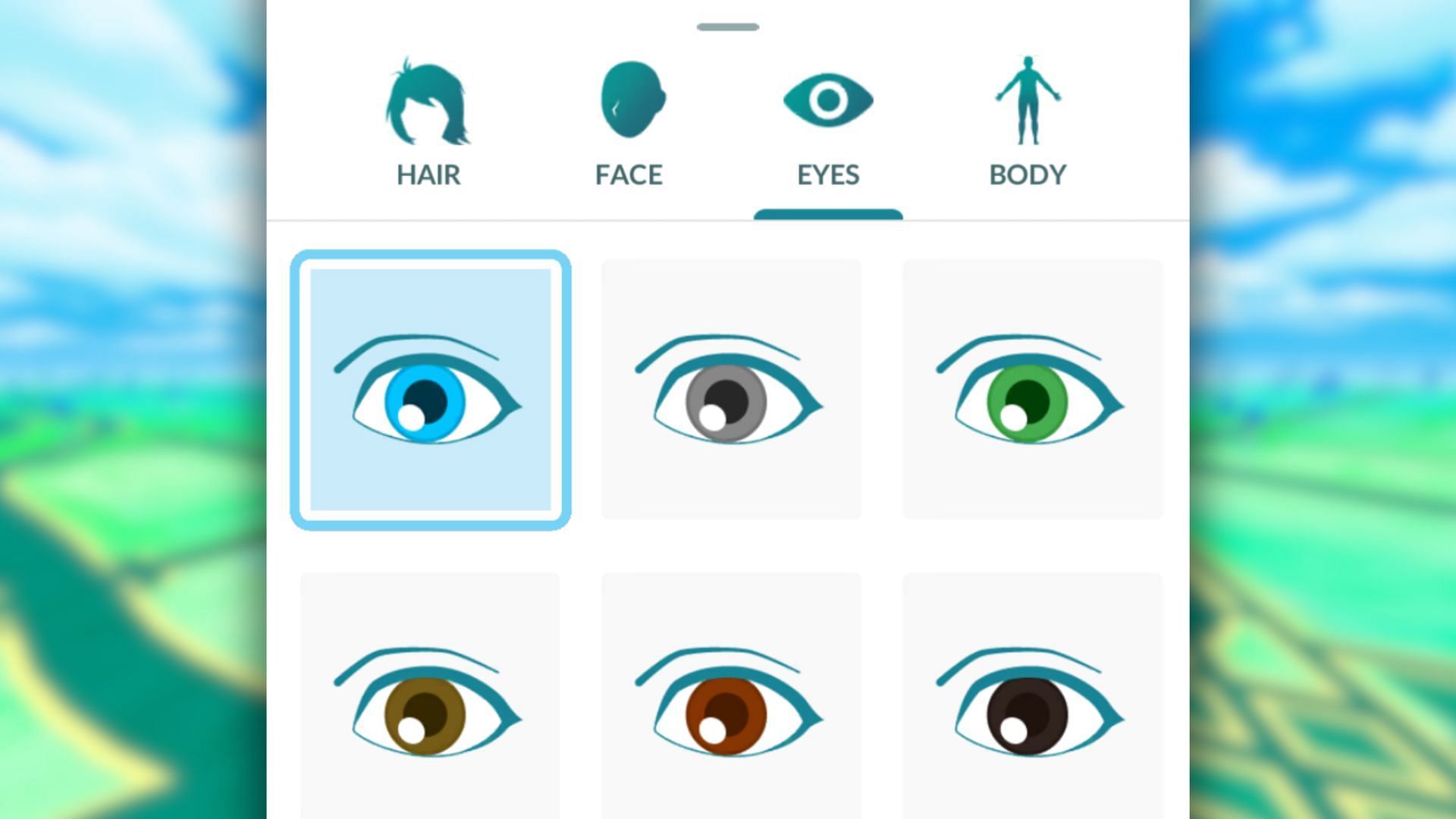 Eye presets available in the game (Image via The Pokemon Company)