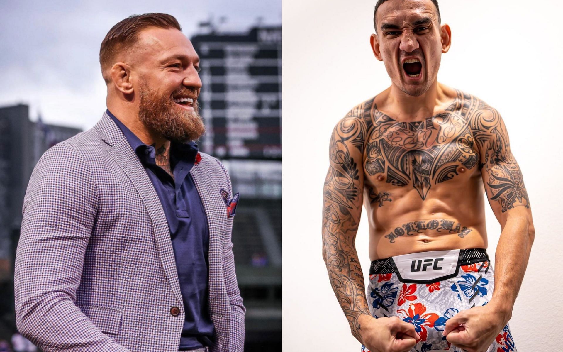 Max Holloway (right) fires back at Conor McGregor (left) for laughing at the Hawaiian