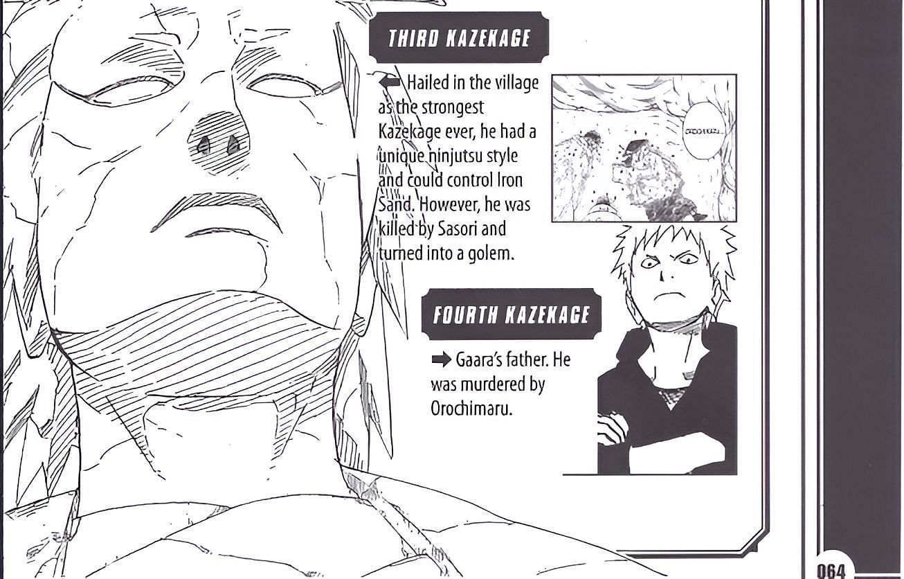 A still from the manga confirming that the Third Kazekage was the strongest (Image via Shueisha)