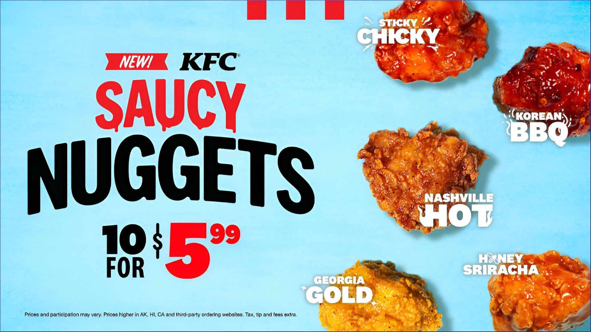The saucy chicken nuggets come as a 10-piece offering for $5.99 (Image via KFC)